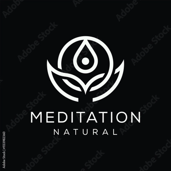 Fototapeta Initial letter M meditation or flower logo design vector template