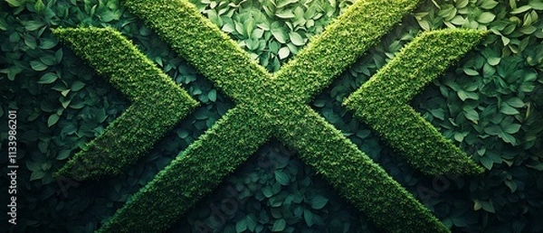 Fototapeta Arrows made of lush green grass pointing upward, symbolizing environmentally friendly progress, sustainable development, and positive trends, AI generative nature art