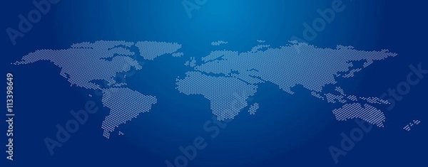 Fototapeta Vector Round Dotted World Map