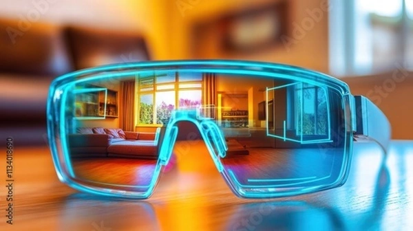 Fototapeta smart glasses showcasing virtual reality home design