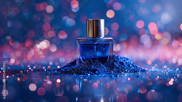 Obraz bottle of perfume in blue