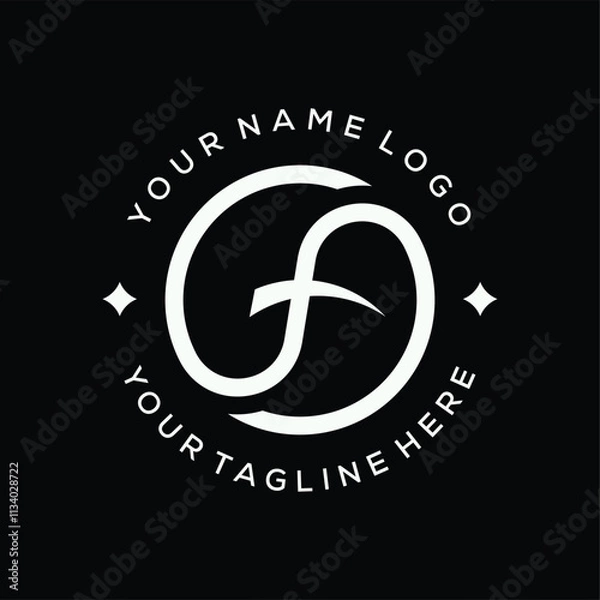 Fototapeta Letter F circle round logo design vector