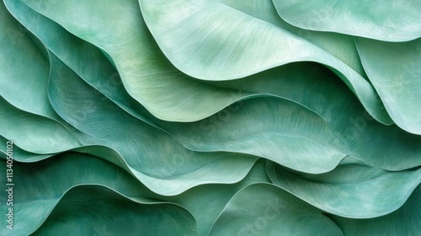 Fototapeta Abstract Pattern of Wavy Green Leaves