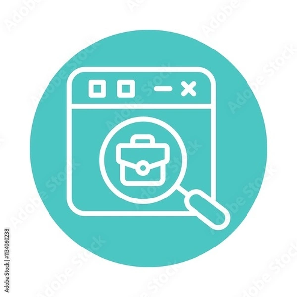 Fototapeta Job Search Vector Circle Outline Icon. Eps 10 File 