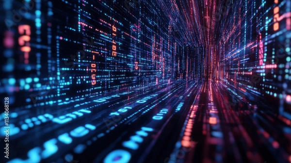 Fototapeta binary code technology abstract background