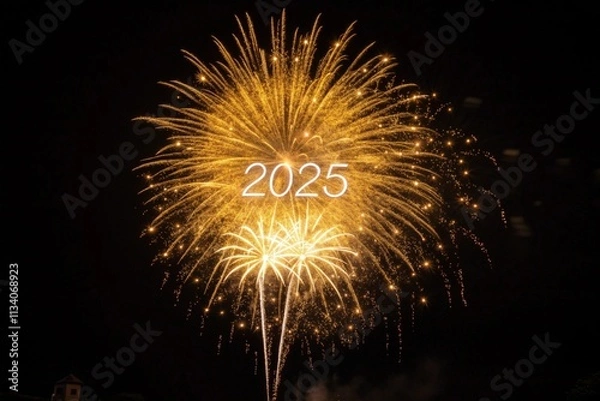 Fototapeta New Year 2025 Wallpaper – Fireworks Celebration Joy Glitter Party Vibes & Style