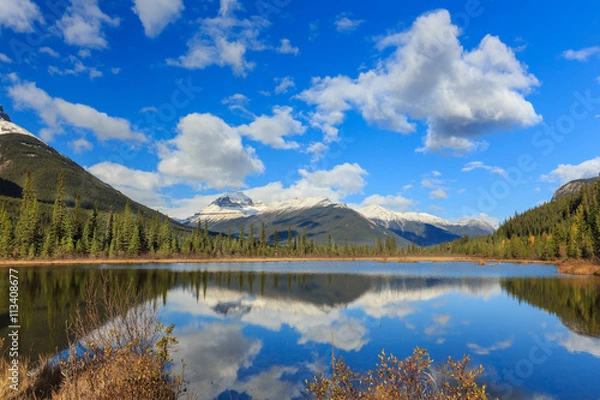 Fototapeta Rampart Pond near Icefields Parkway
