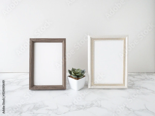 Obraz フォトフレームのモックアップ
