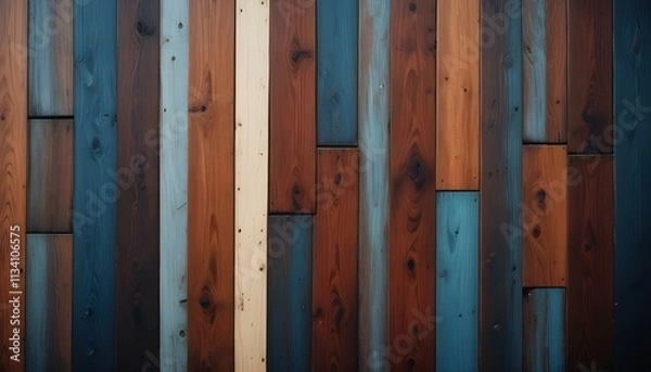 Fototapeta Tablones de madera con patrones y curvas de vetas de madera natural