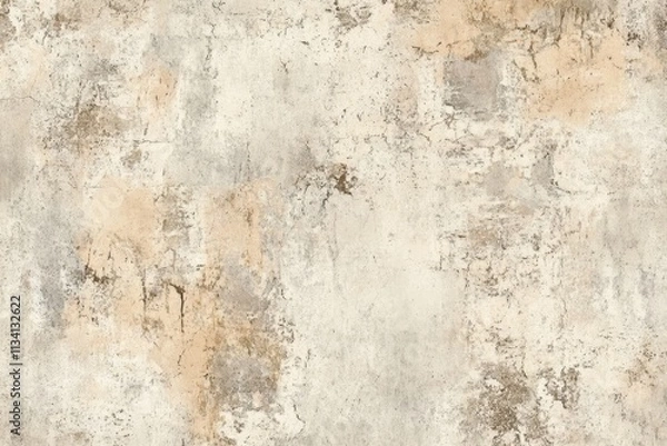 Fototapeta A textured, rustic background with an abstract, weathered surface. Earthy tones of beige, cream, and soft brown are blended with hints of gray