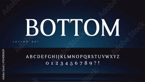 Fototapeta Elegant alphabet letters font and number. Classic Lettering Minimal Fashion Designs. Typography modern serif fonts decorative vintage design concept. vector illustration