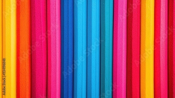 Fototapeta Vibrant colorful patterns of crayons art studio high-resolution image indoor close-up creative inspiration