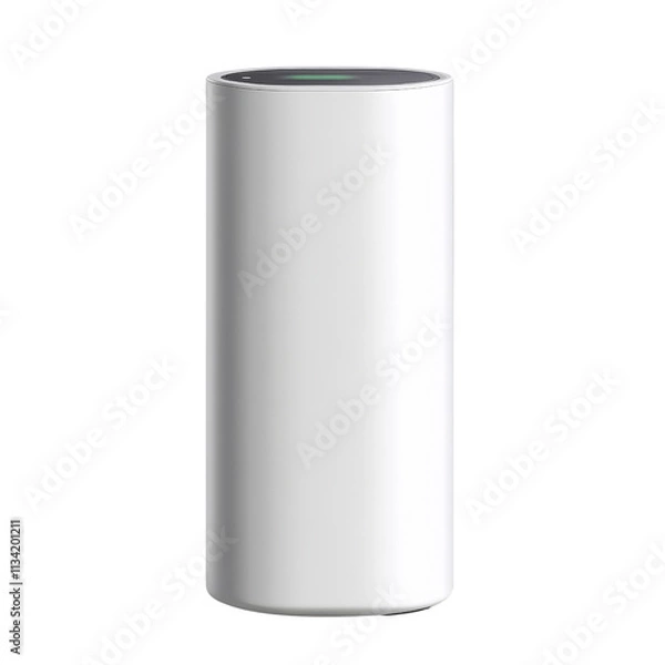 Fototapeta A sleek, cylindrical white object with a smooth surface, designed for modern aesthetics and functionality.