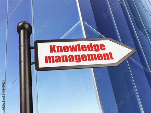 Fototapeta Learning concept: sign Knowledge Management on Building background