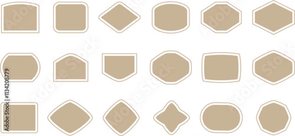 Fototapeta Vintage frames set. Frames set isolated on white background. Geometric formal shape. Polygonal elements. Trendy minimalist basic figure and decorative frame. Vector