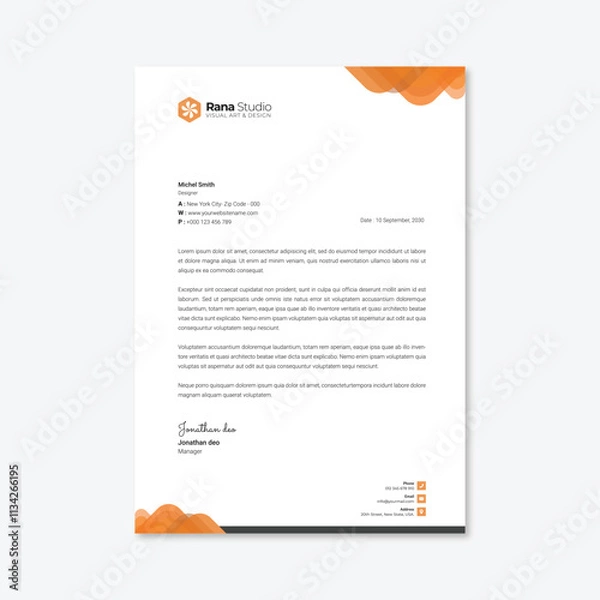 Obraz Professional Letterhead Design Template
