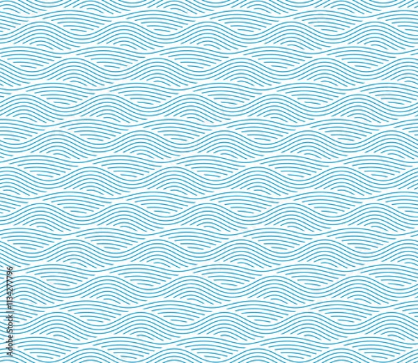 Obraz Seamless pattern with blue waves