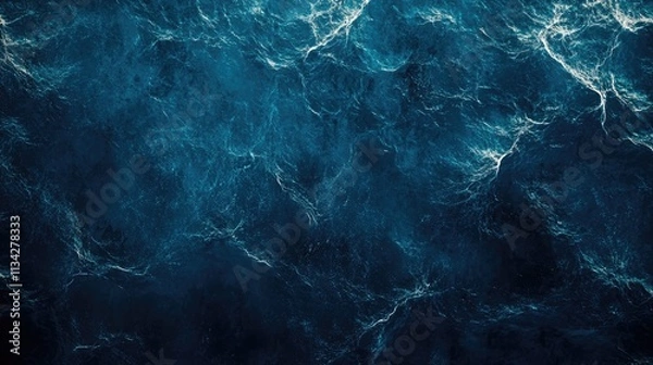 Obraz vertical dark blue water surface with ripples background top view