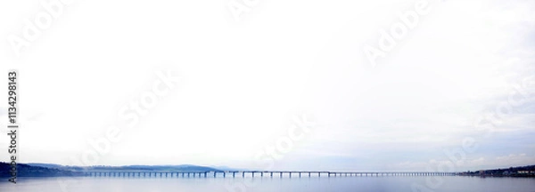Fototapeta Tay rail bridge over the river Tay - Dundee - Angus - Scotland - UK