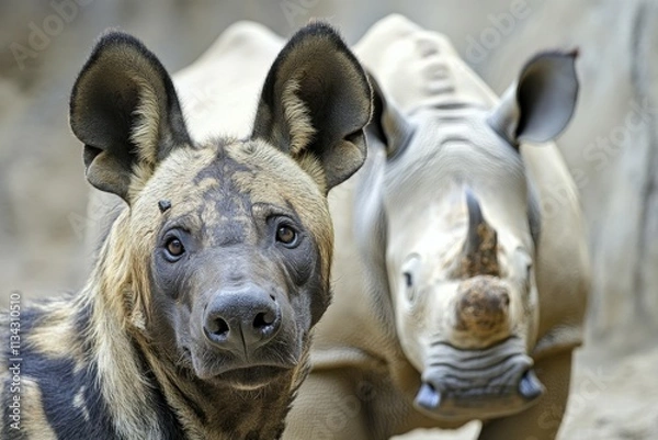Fototapeta Mature White-tailed (odocoileus virginianus) buck facing towards camera in evening golden hour lighting Colorado, USA. Beautiful simple AI generated image