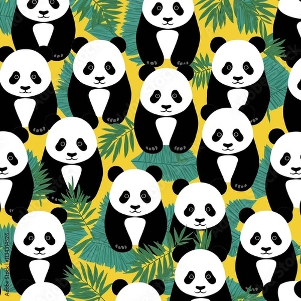 Obraz seamless pattern with panda