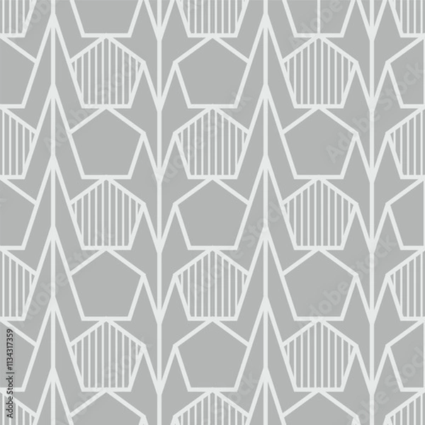 Fototapeta Abstract geometric seamless pattern. with Vector background. Gray and white texture. Graphic modern pattern.