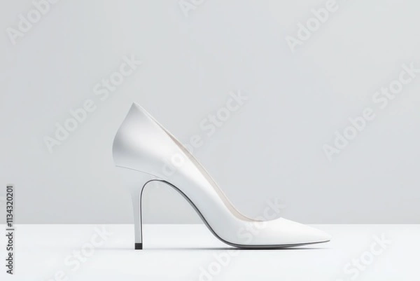 Fototapeta Elegant solid-color high heel mockup displayed on a minimalistic surface with soft lighting
