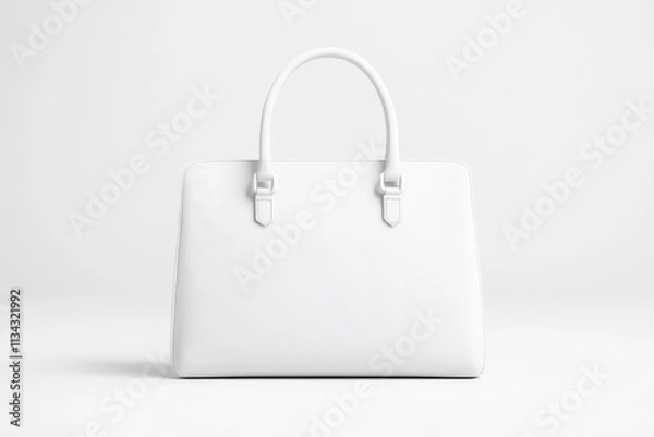 Obraz Elegant white handbag mock up showcasing a solid color design for product display