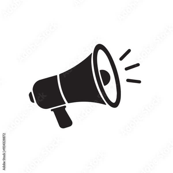 Obraz A simple black megaphone icon silhouette in a white background