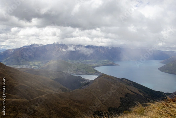 Fototapeta clouds over the mountains