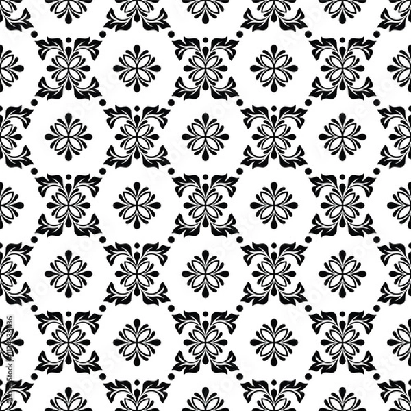 Fototapeta Floral seamless pattern ornament. Modern stylish texture. Repeating vector background.