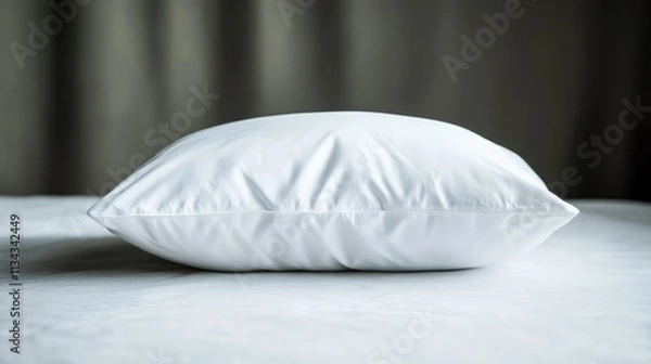 Fototapeta White Blank Polyester Pillow Mock Up. Empty Pillow Template Modern And Elegant. White Pillow Mockup