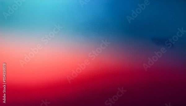 Fototapeta A grainy gradient background in teal red and blue tones, featuring a soft glowing noise text