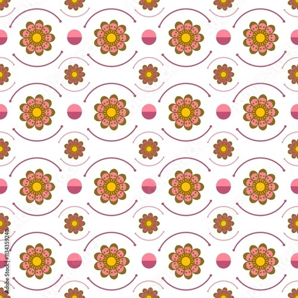 Fototapeta seamless pattern with flowers