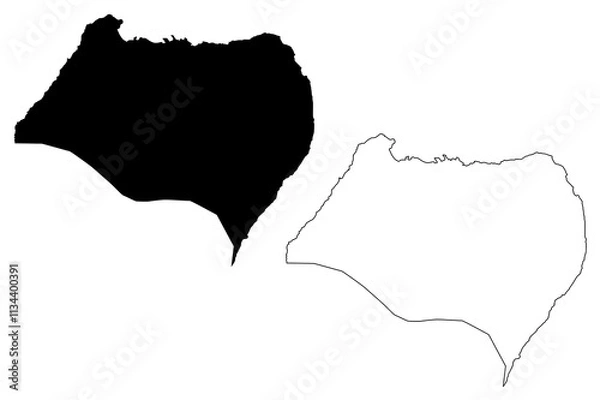 Obraz Bioko Norte (Republic of Equatorial Guinea, Provinces of Equatorial Guinea) map vector illustration, scribble sketch Bioko Norte Province (Bioko island) map