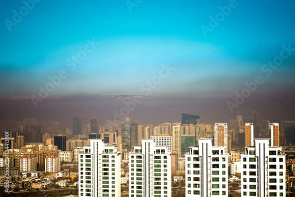 Obraz Industrial air pollution, Ulaanbataar, Mongolia