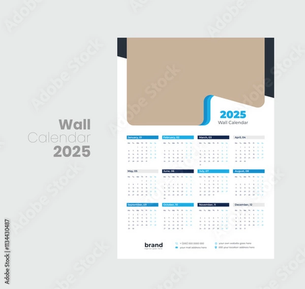 Obraz Wall calendar 2025 template design
