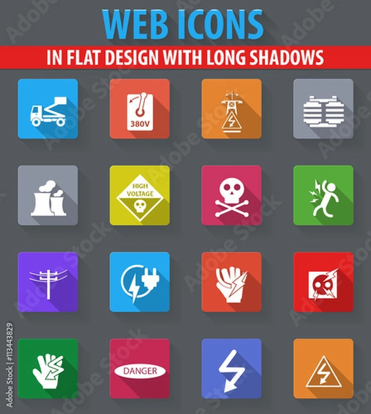 Obraz High voltage icons set