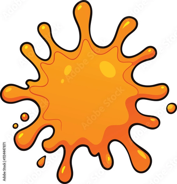 Fototapeta Orange Splash Illustration on White Background