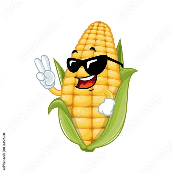 Obraz Cool Corn Cartoon Character.