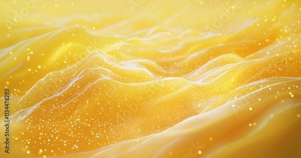 Fototapeta Soft Yellow Particle Dust Background with Floating Specks and Subtle Glow, Perfect for Abstract Textures, Warm Atmospheres, and Dreamy Design Elements, Generative AI