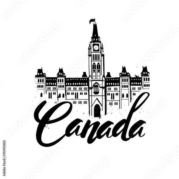 Fototapeta Canada, different shaped rubber stamp vector illustration