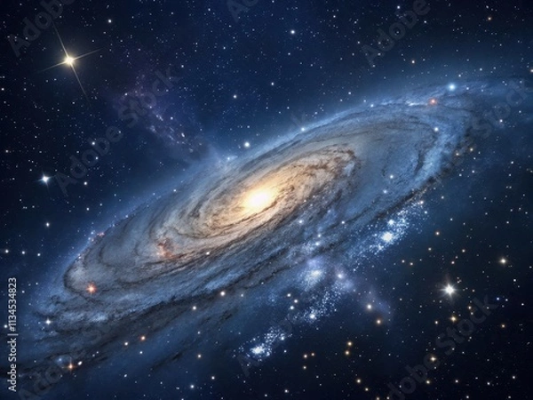 Fototapeta Milky Way Galaxy with Stellar Patterns and Cosmic Swirls