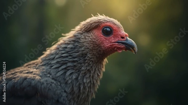 Fototapeta A close up of a bird with a red beak