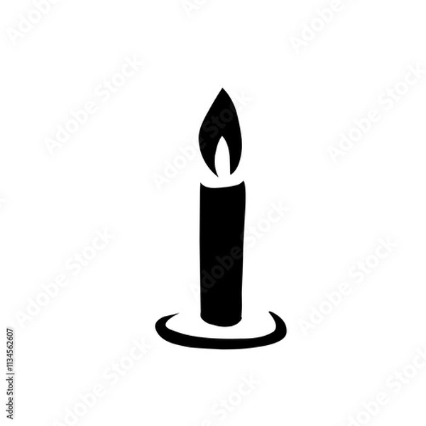 Obraz Candle silhouette vector