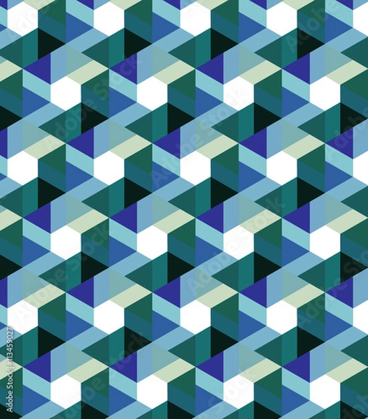 Fototapeta Vector pattern. Modern stylish texture. Repeating geometric tiles with hexagonal elements