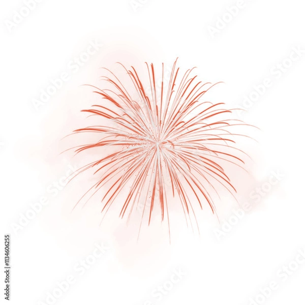Fototapeta red Fireworks Isolated White Background