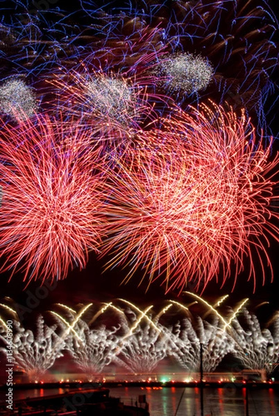Fototapeta Fireworks Display Feux D'Artifices Monaco