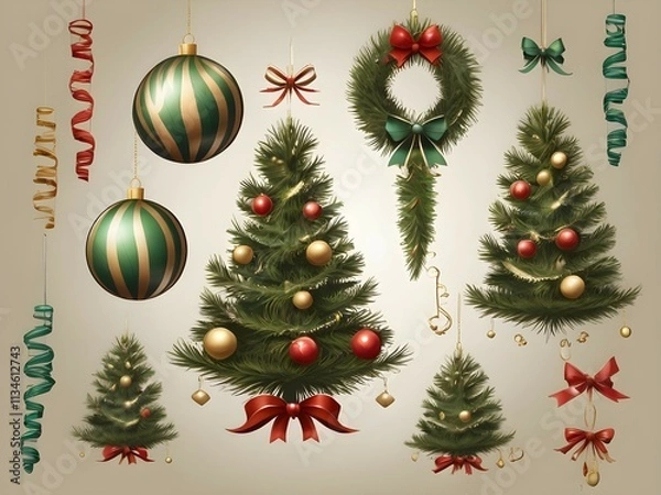 Obraz christmas tree with balls