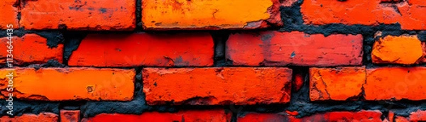Obraz Fiery Brick Wall Texture
